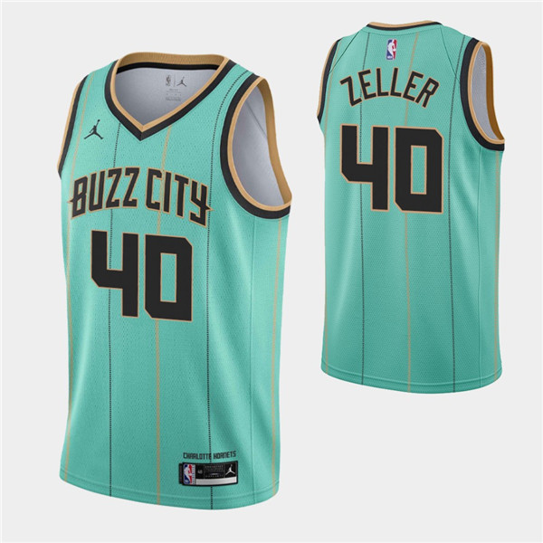 Men's Charlotte Hornets #40 Cody Zeller 2020-21 Teal City Edition Swingman Stitched Jersey